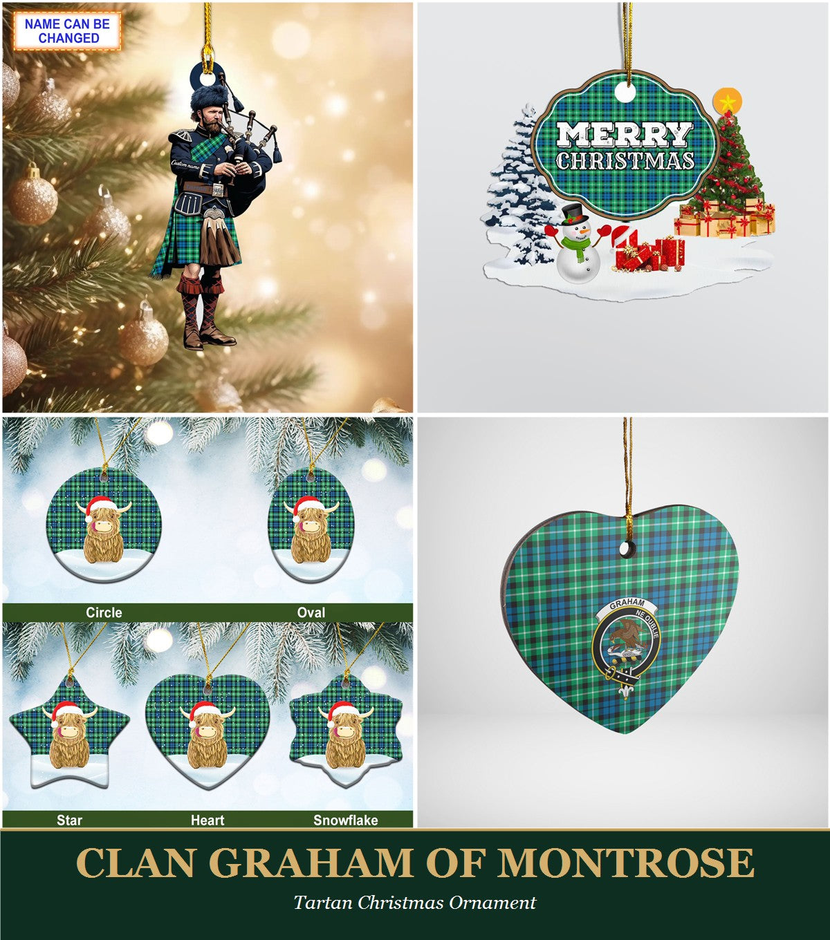 Clan Graham of Montrose Tartan Christmas Ornament
