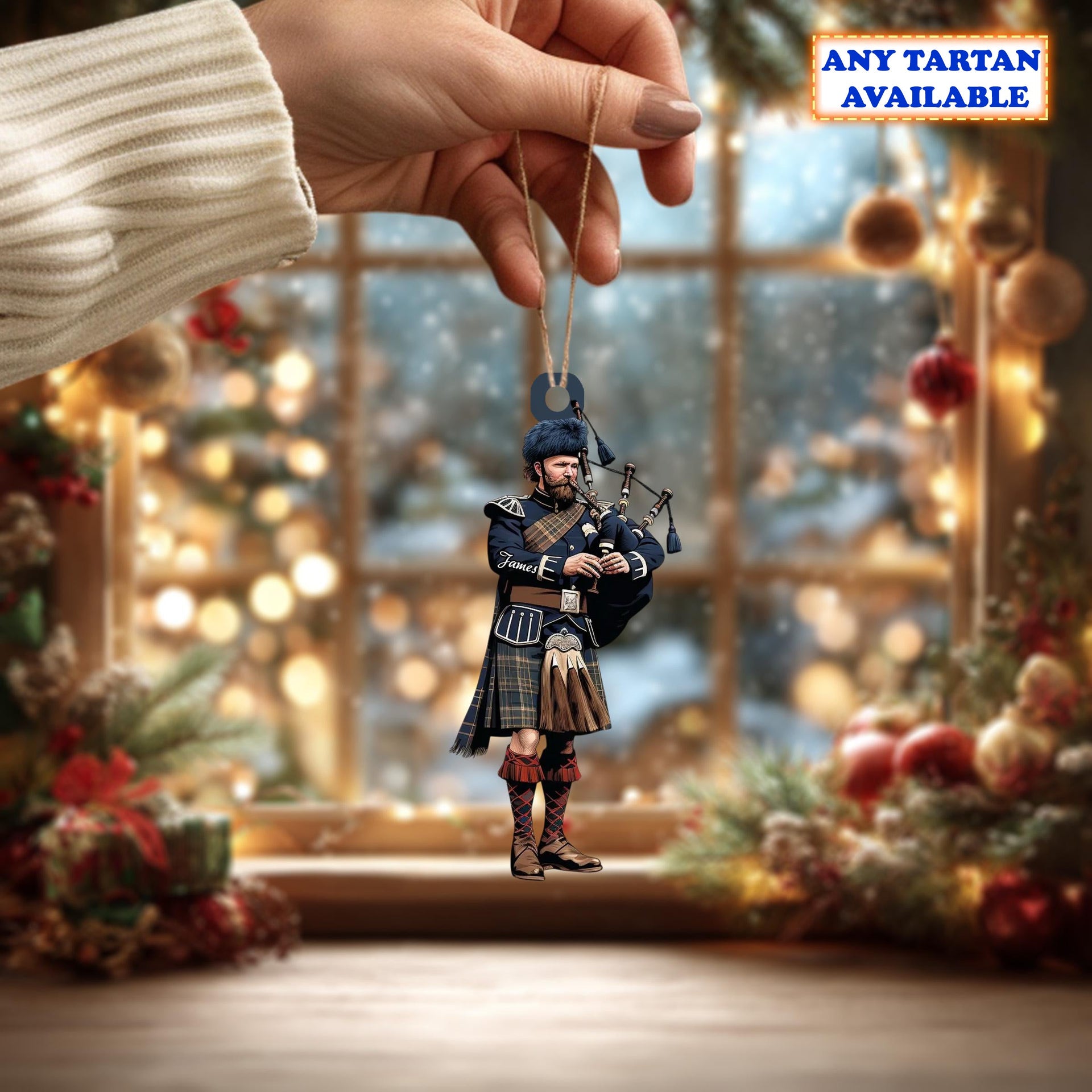 Clan Tartan Bagpipe Christmas Ornament
