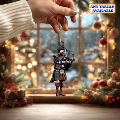 Clan Tartan Bagpipe Christmas Ornament