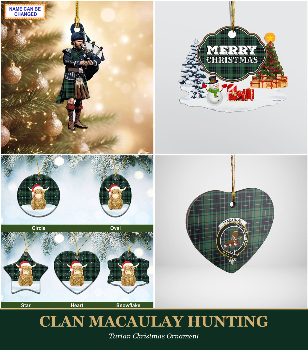Clan MacAulay Hunting Tartan Christmas Ornament