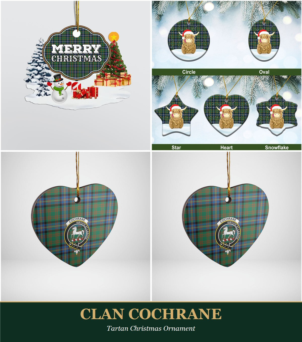 Clan Cochrane Tartan Christmas Ornament