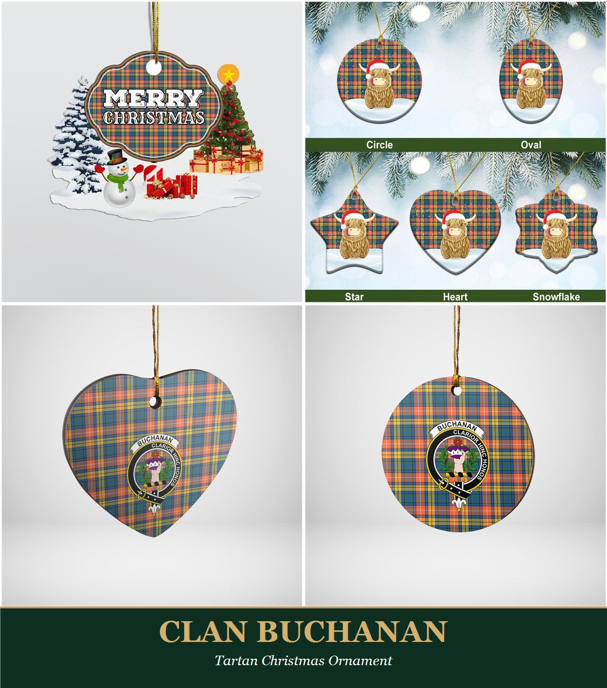 Clan Buchanan Tartan Christmas Ornament