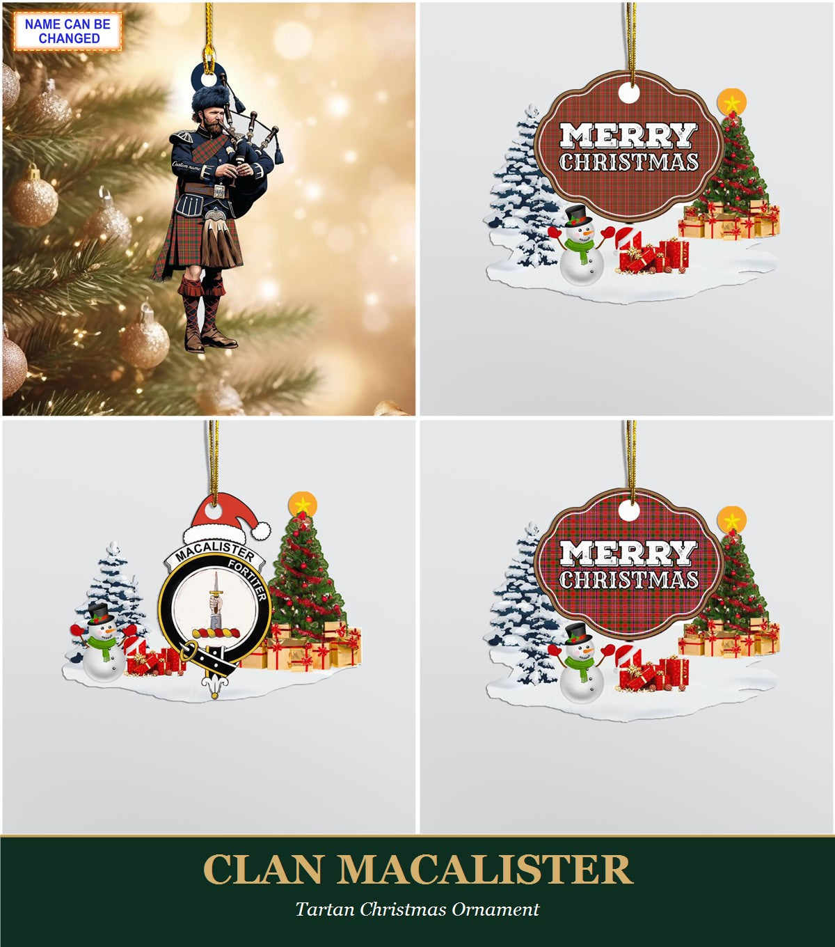 Clan MacAlister Tartan Christmas Ornament