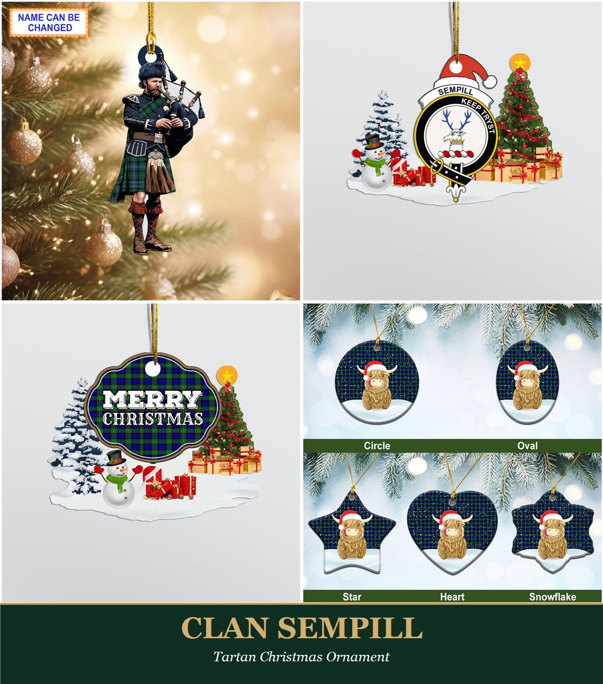Clan Sempill Tartan Christmas Ornament
