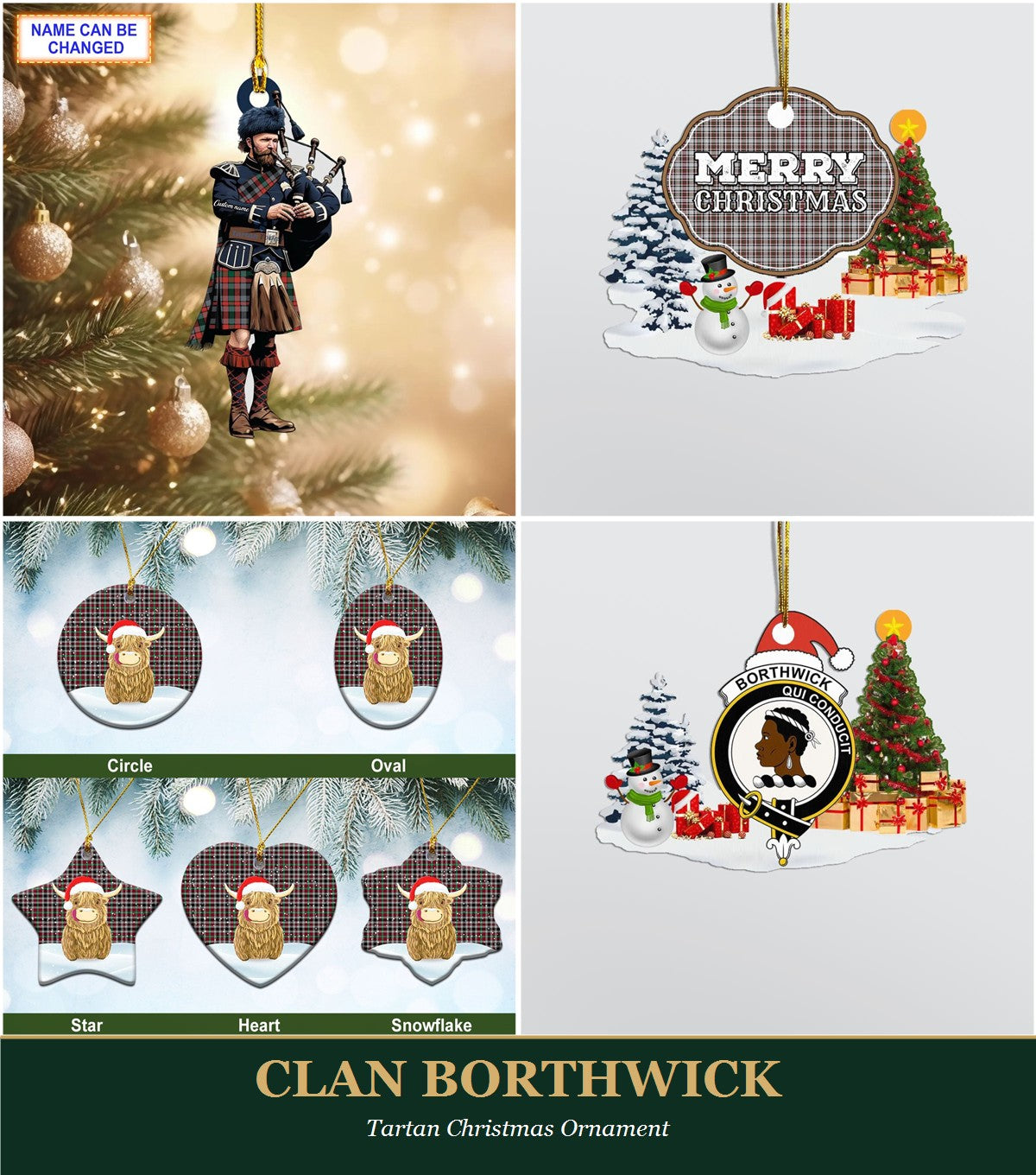 Clan Borthwick Tartan Christmas Ornament