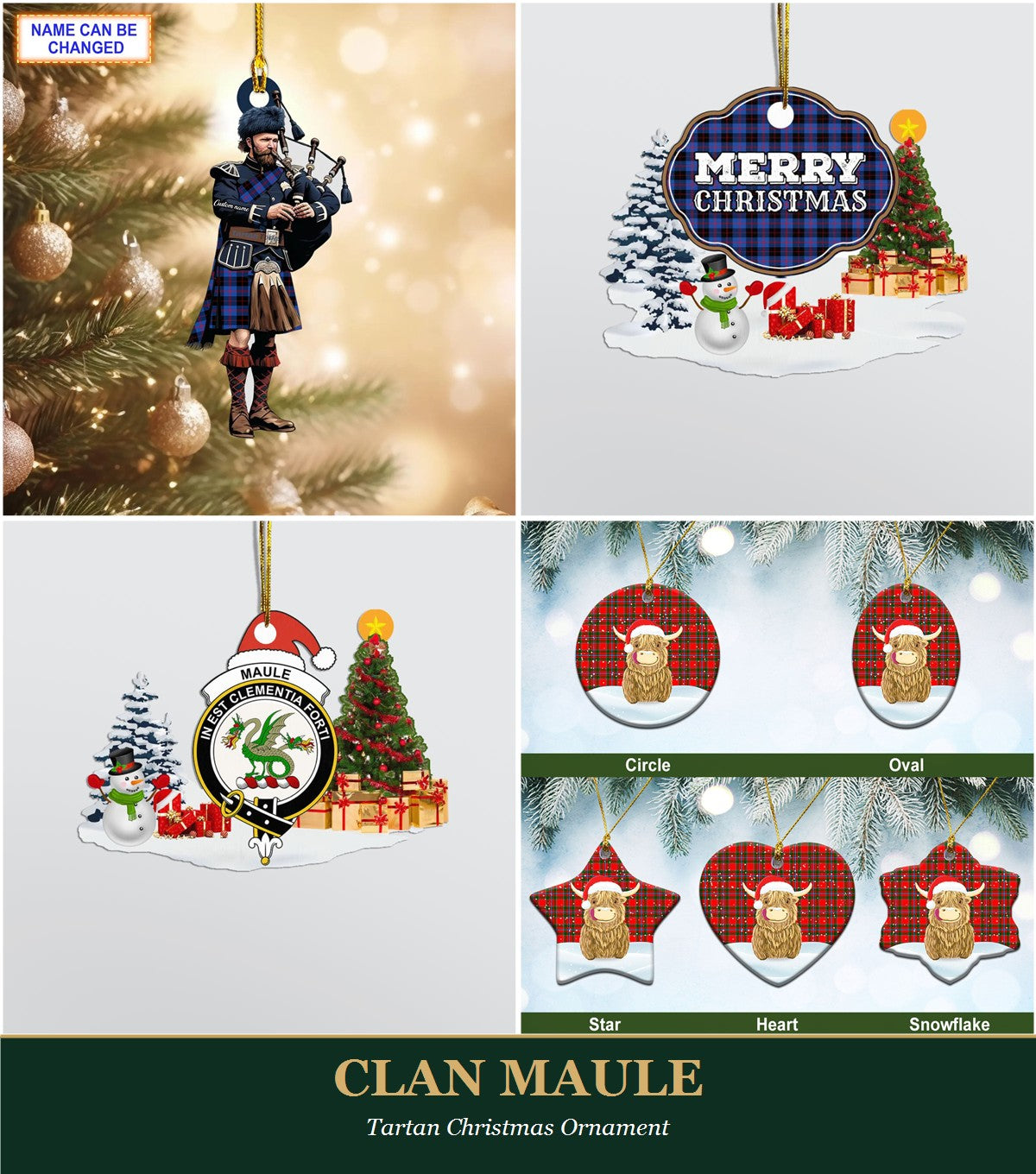 Clan Maule Tartan Christmas Ornament
