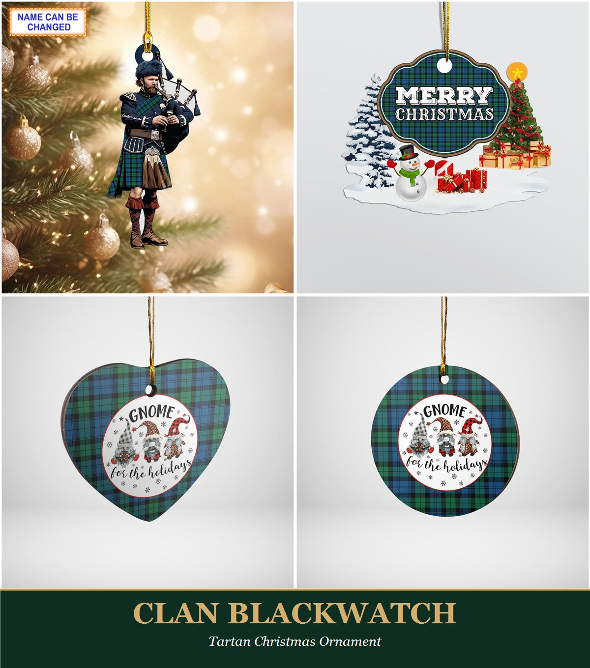 Clan Blackwatch Tartan Christmas Ornament