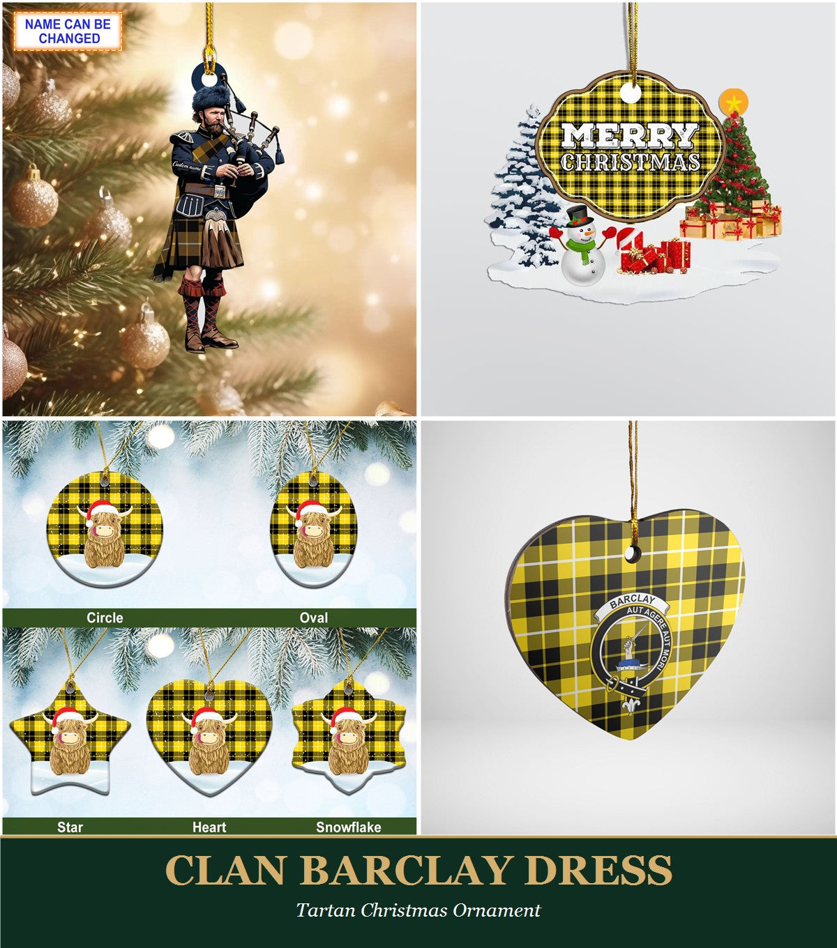 Clan Barclay Dress Tartan Christmas Ornament