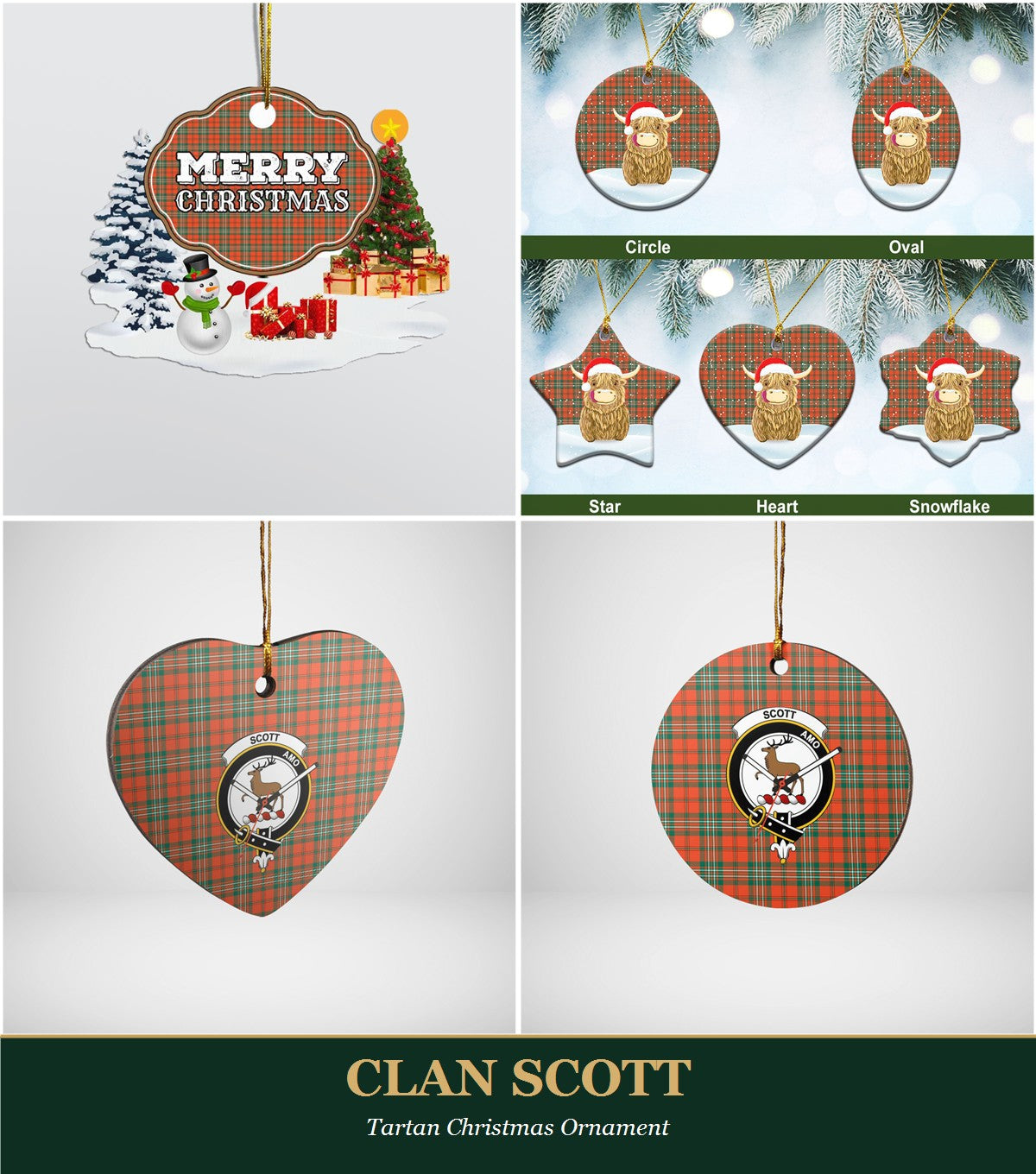 Clan Scott Tartan Christmas Ornament