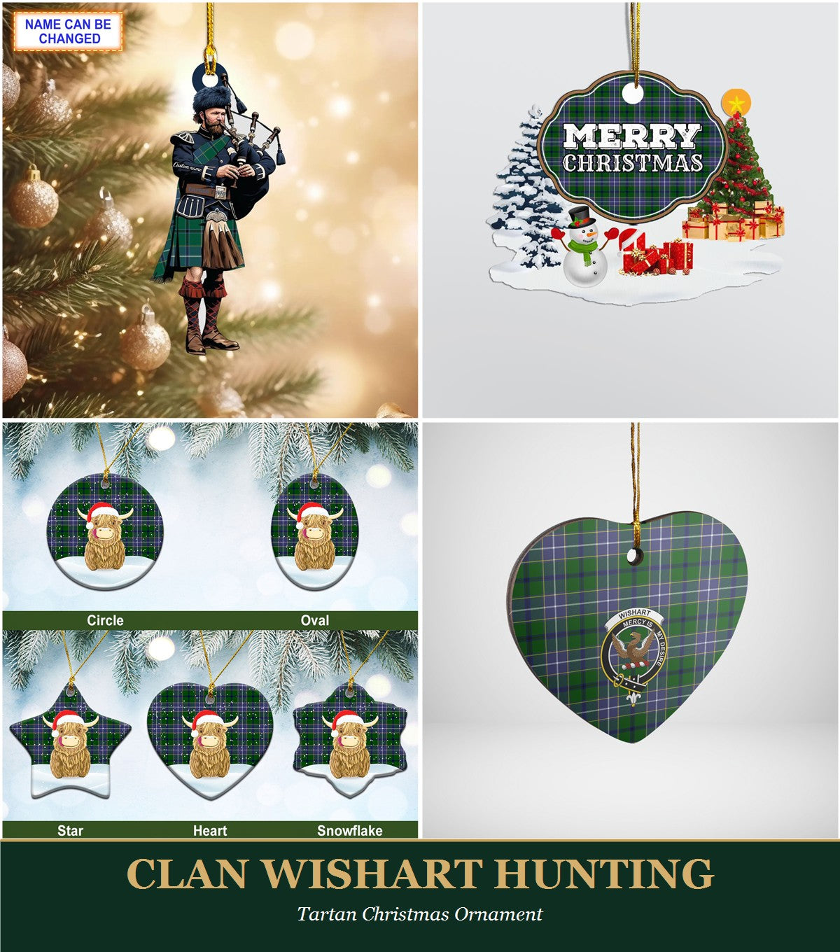 Clan Wishart Hunting Tartan Christmas Ornament