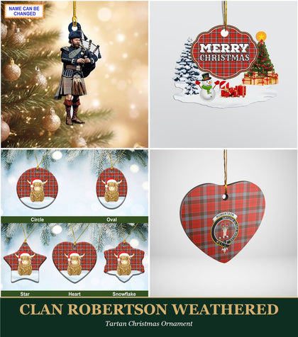Clan Robertson Weathered Tartan Christmas Ornament