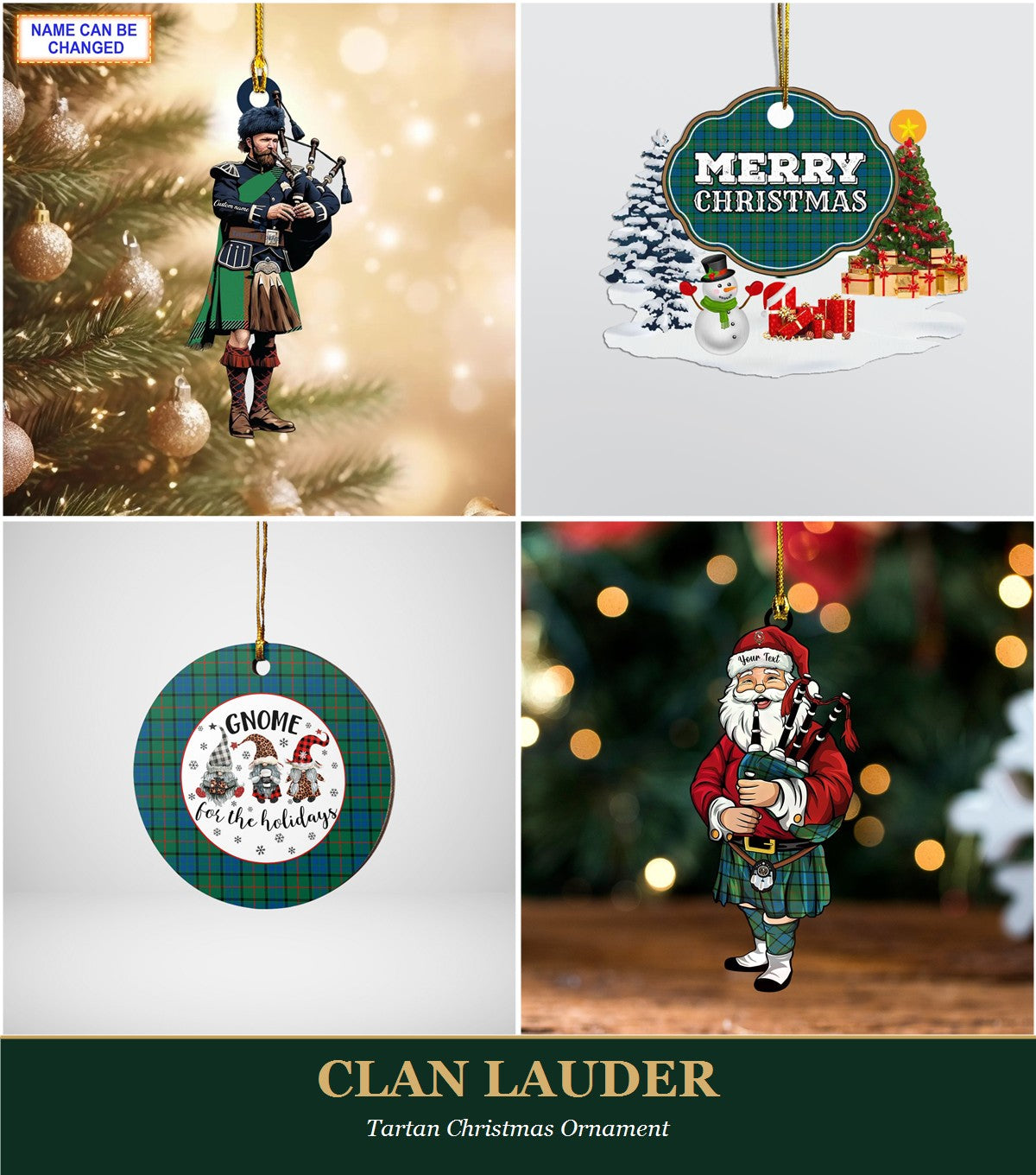 Clan Lauder Tartan Christmas Ornament