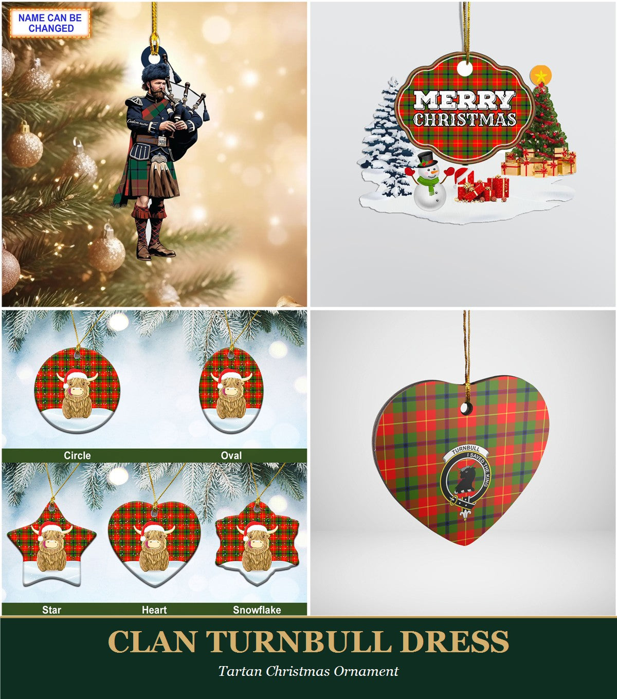 Clan Turnbull Dress Tartan Christmas Ornament