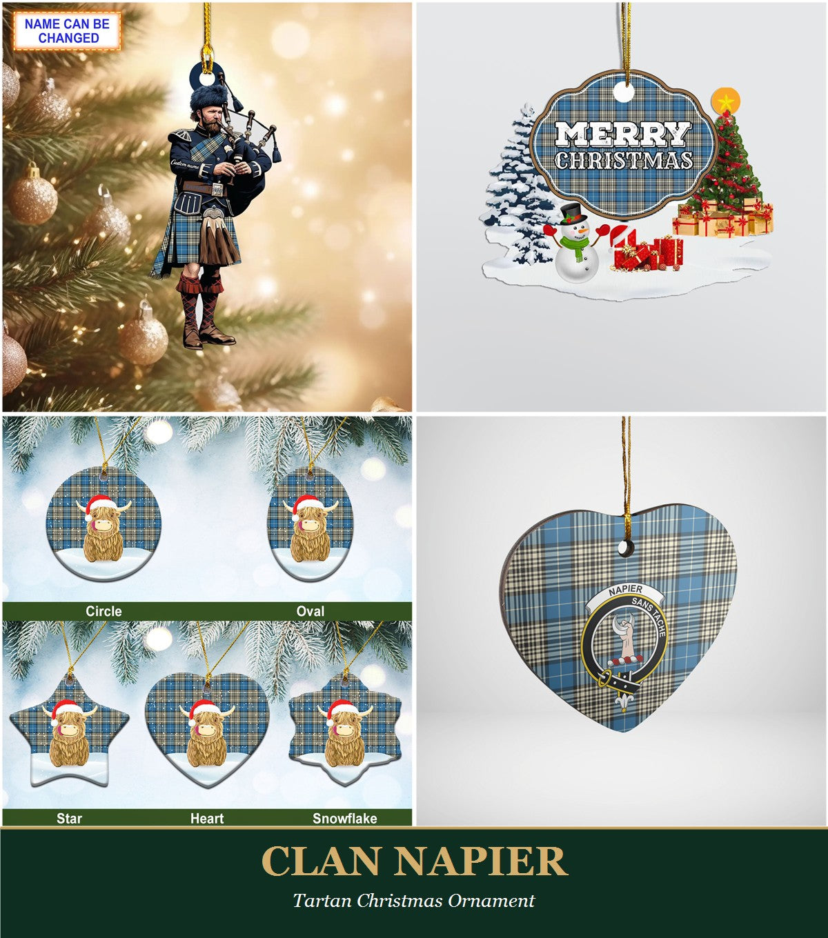 Clan Napier Tartan Christmas Ornament