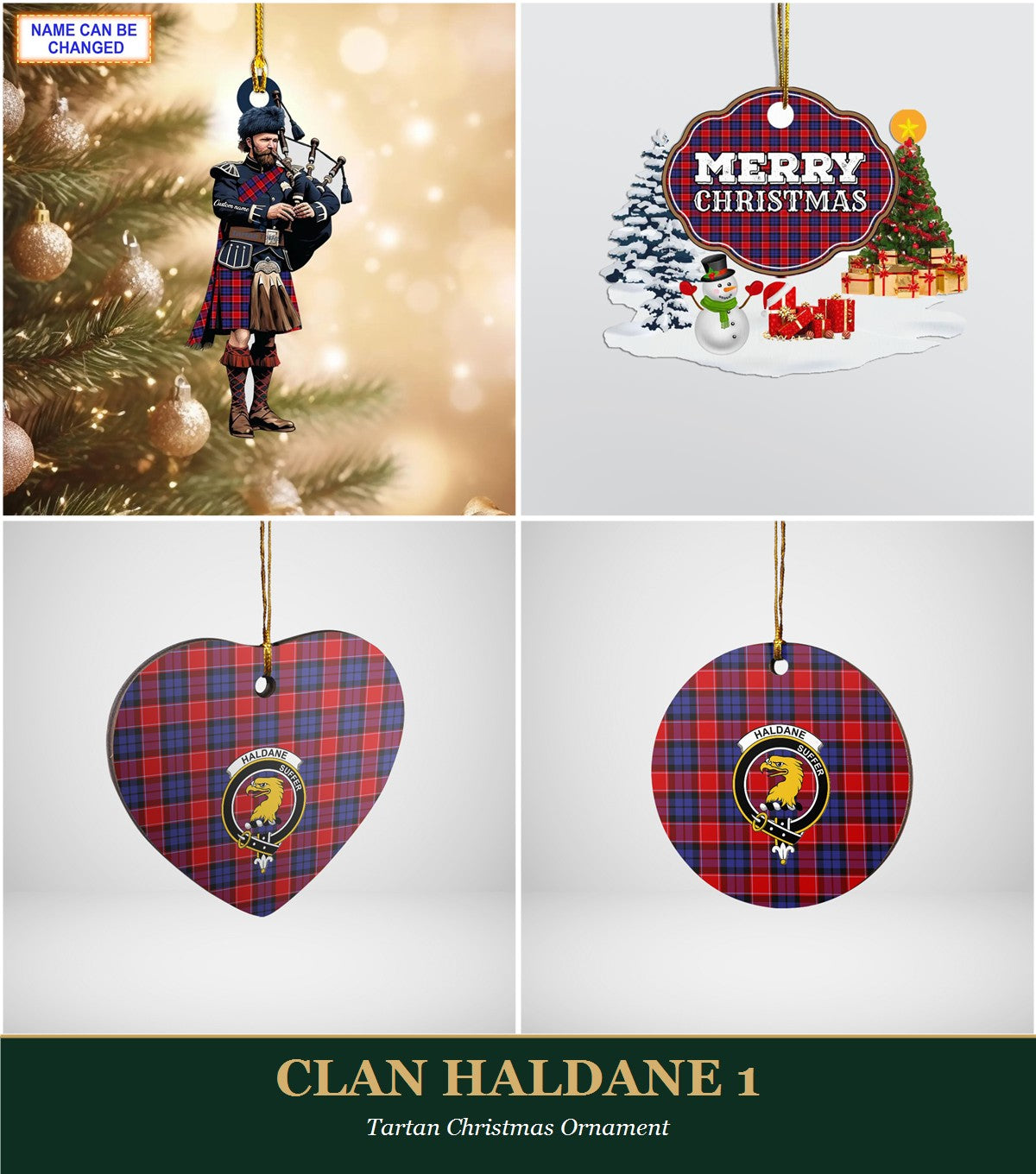 Clan Haldane 1 Tartan Christmas Ornament