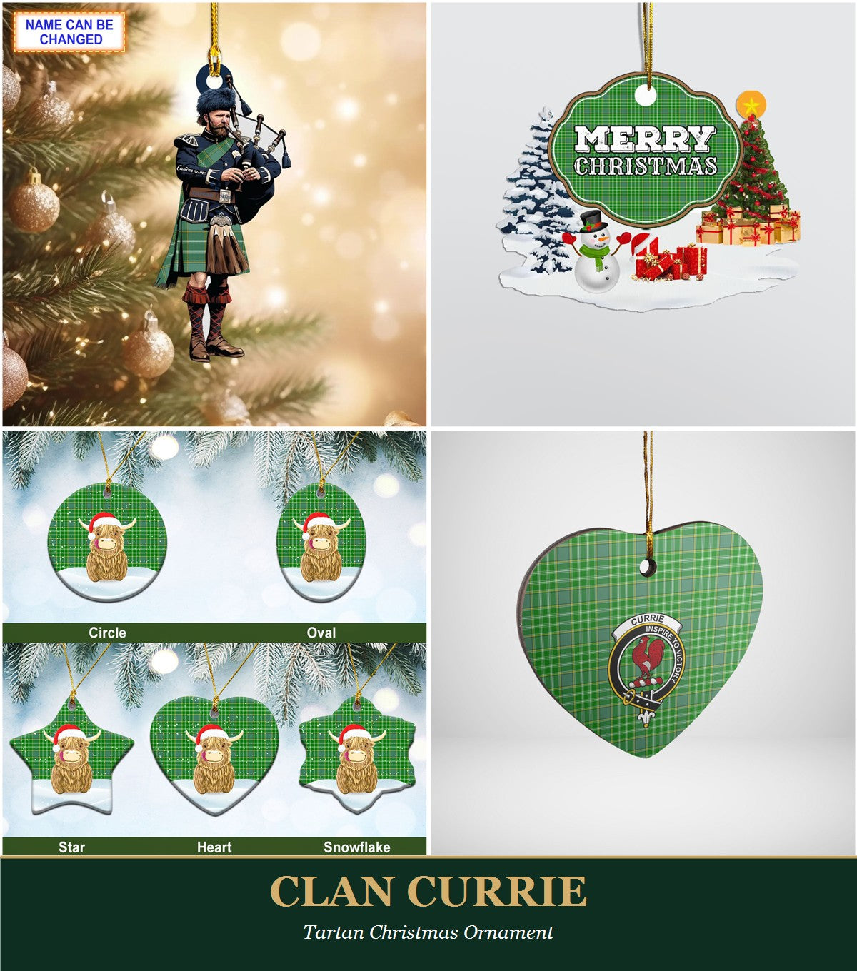 Clan Currie Tartan Christmas Ornament