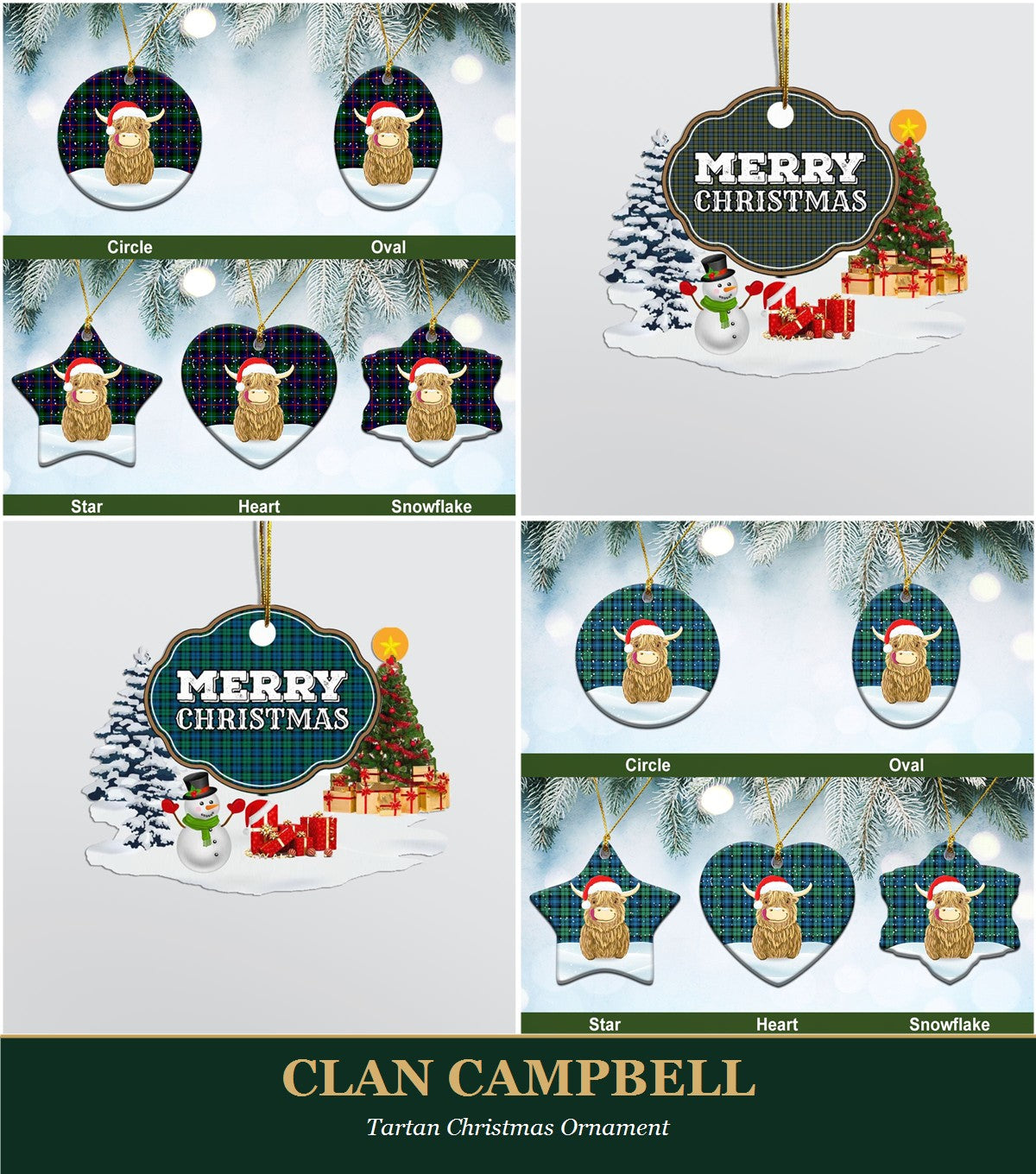Clan Campbell Tartan Christmas Ornament