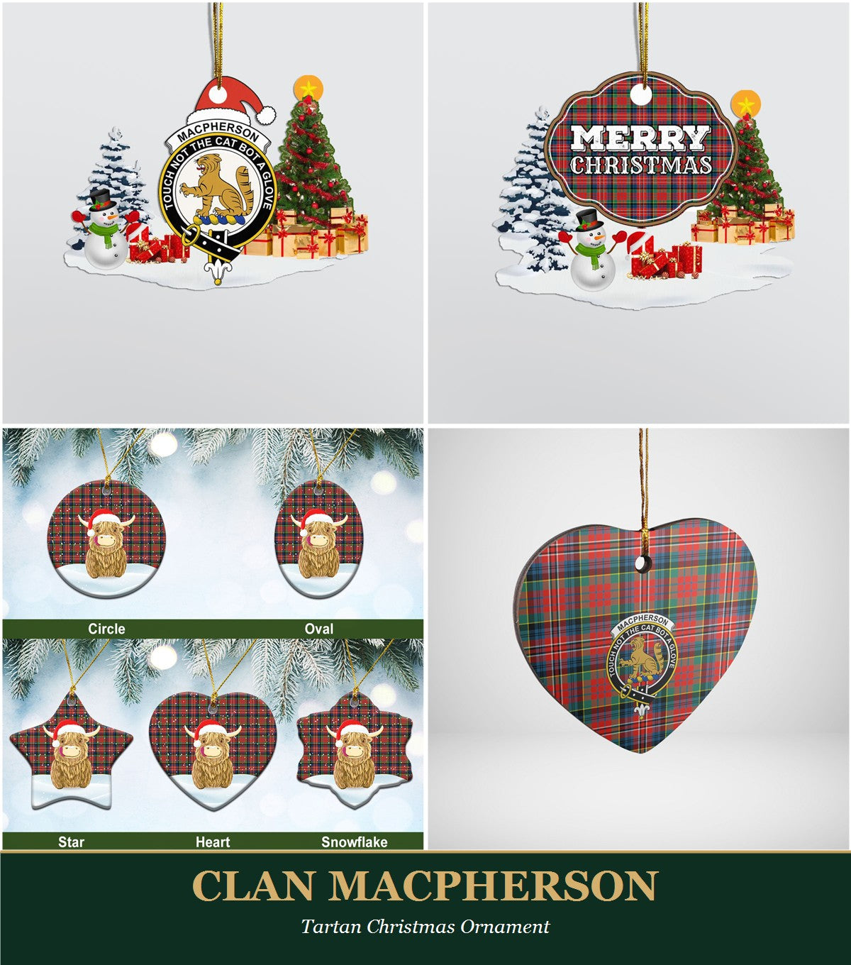 Clan MacPherson Tartan Christmas Ornament