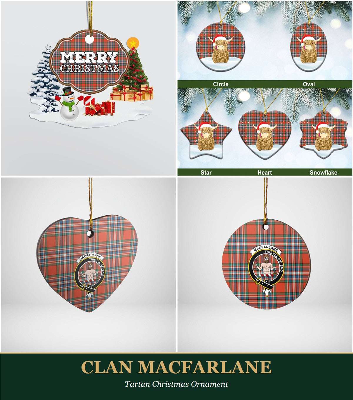 Clan MacFarlane Tartan Christmas Ornament