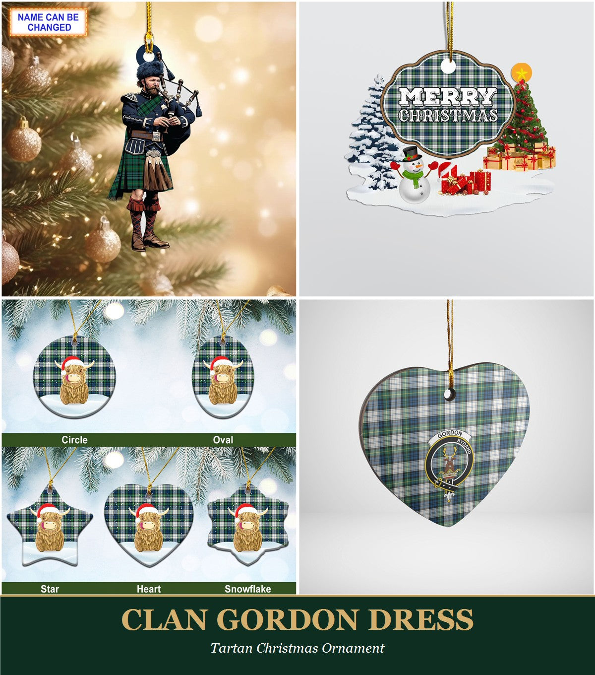 Clan Gordon Dress Tartan Christmas Ornament