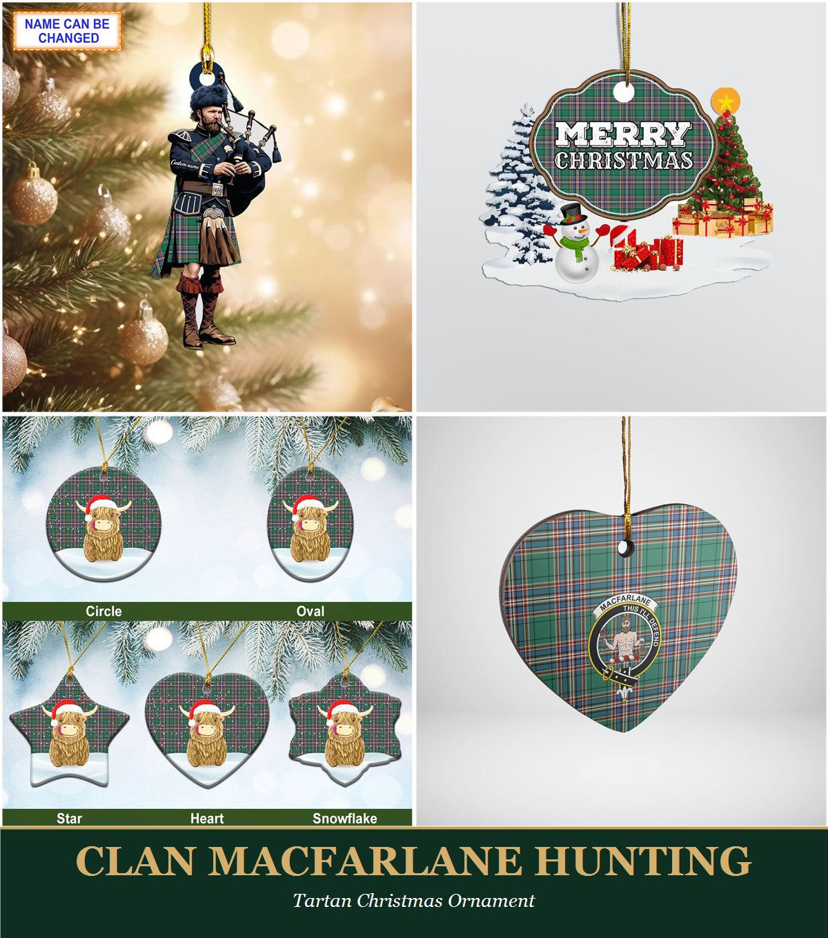 Clan MacFarlane Hunting Tartan Christmas Ornament