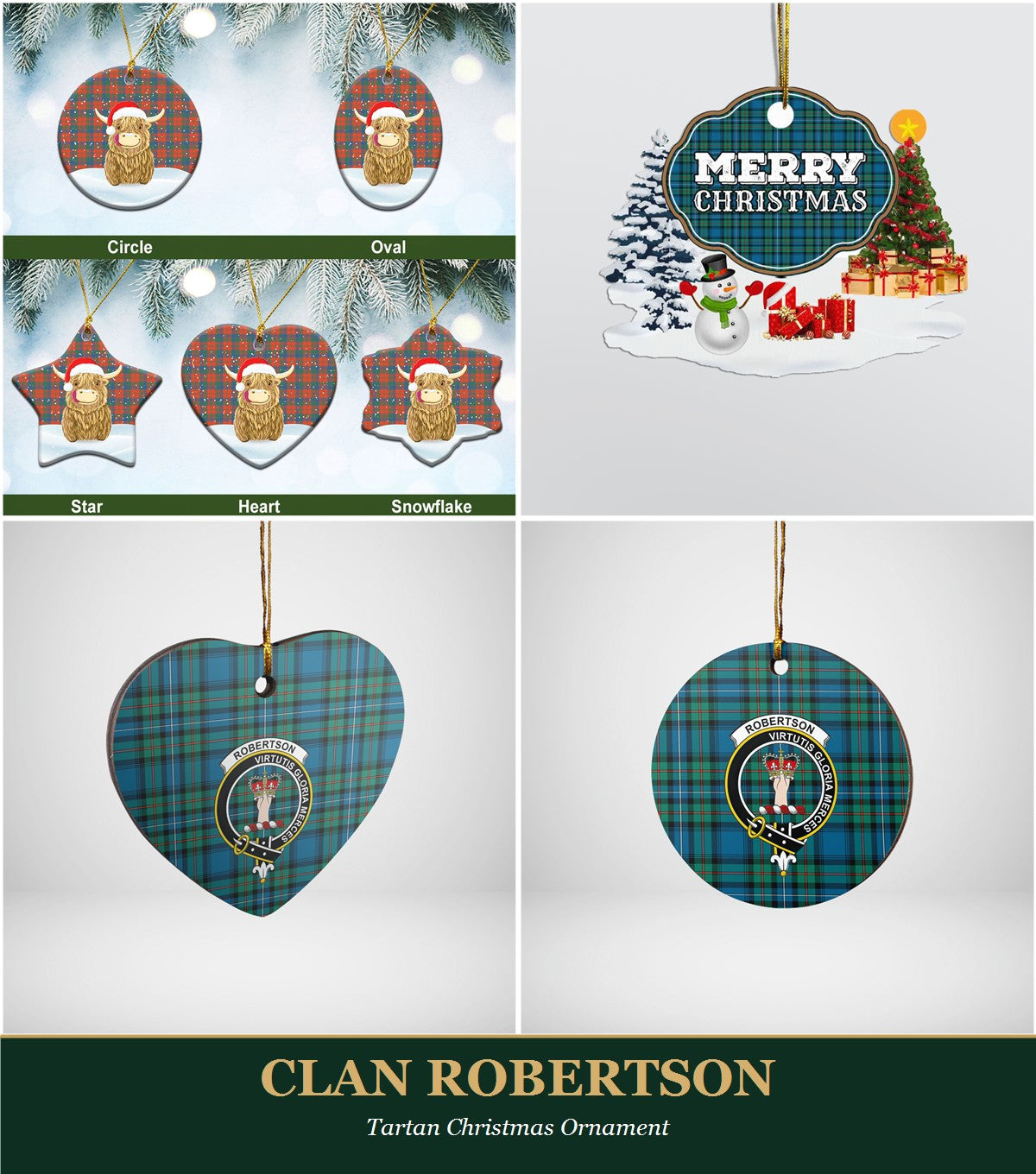 Clan Robertson Tartan Christmas Ornament