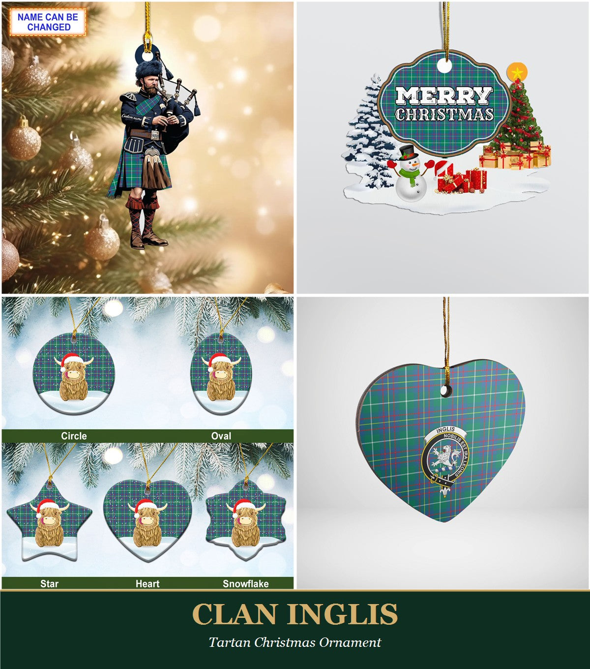Clan Inglis Tartan Christmas Ornament