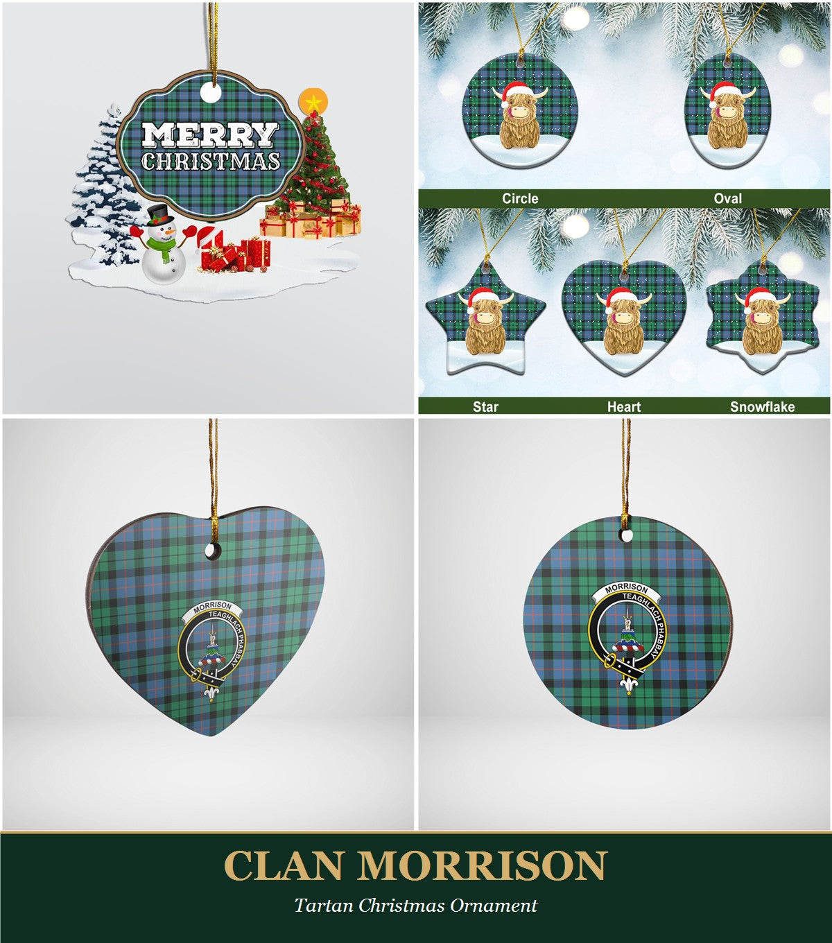 Clan Morrison Tartan Christmas Ornament