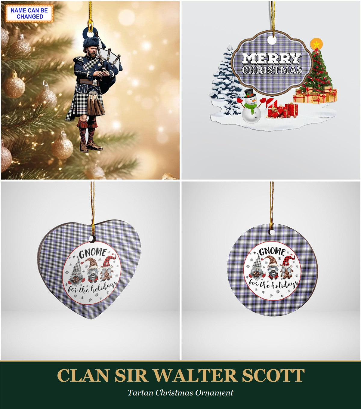 Clan Sir Walter Scott Tartan Christmas Ornament
