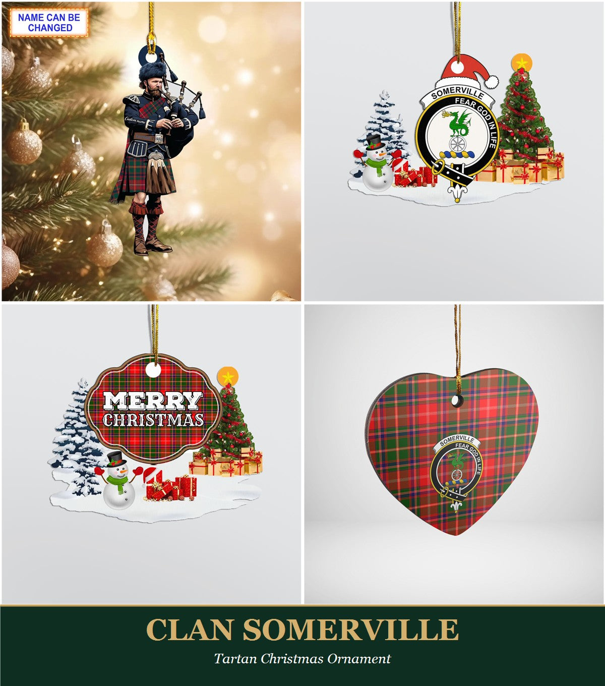 Clan Somerville Tartan Christmas Ornament