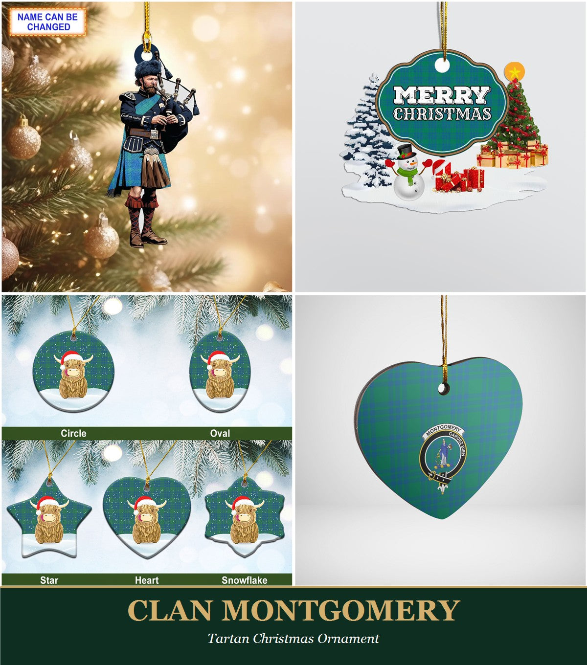 Clan Montgomery Tartan Christmas Ornament