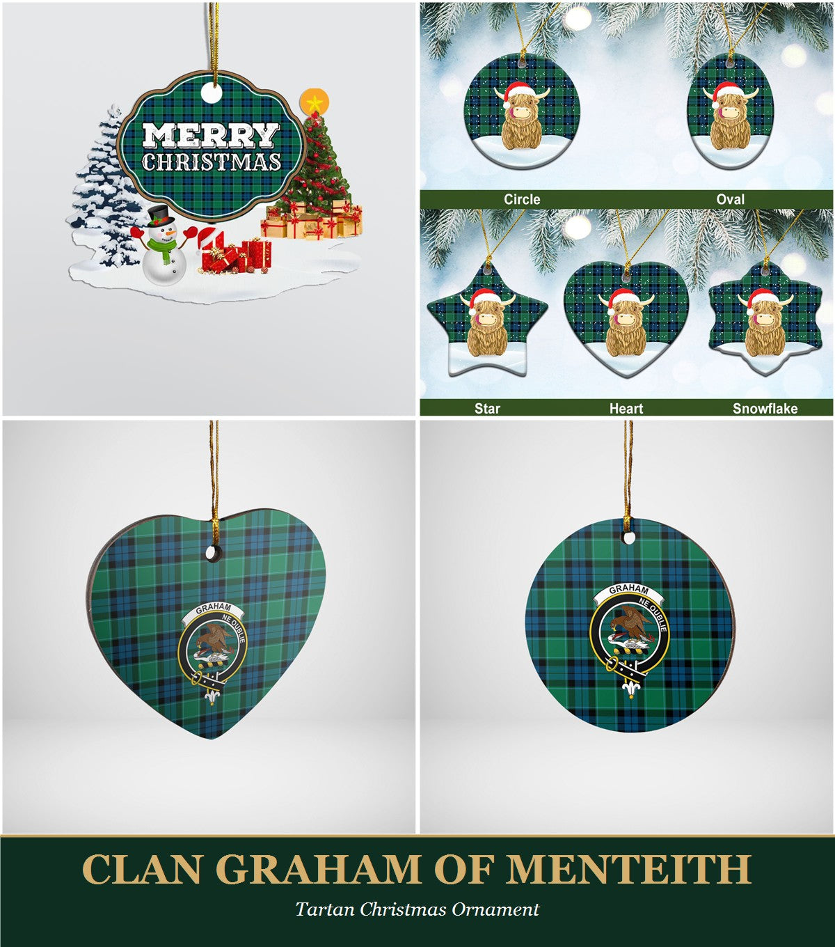 Clan Graham of Menteith Tartan Christmas Ornament