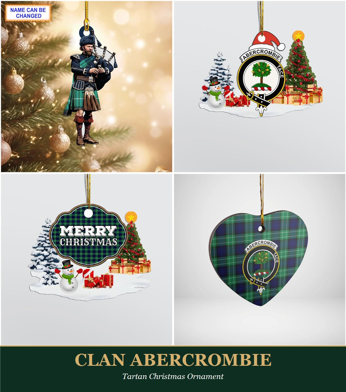 Clan Abercrombie Tartan Christmas Ornament