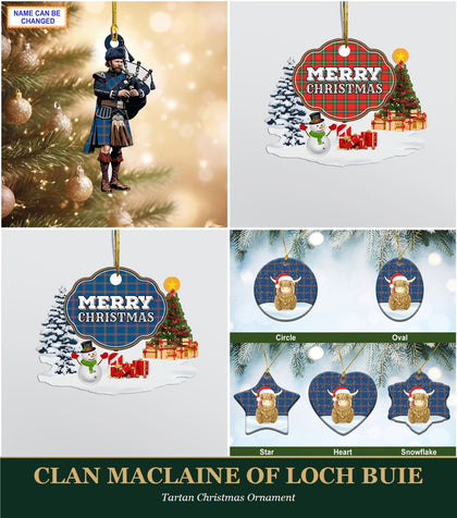 Clan MacLaine of Loch Buie Tartan Christmas Ornament