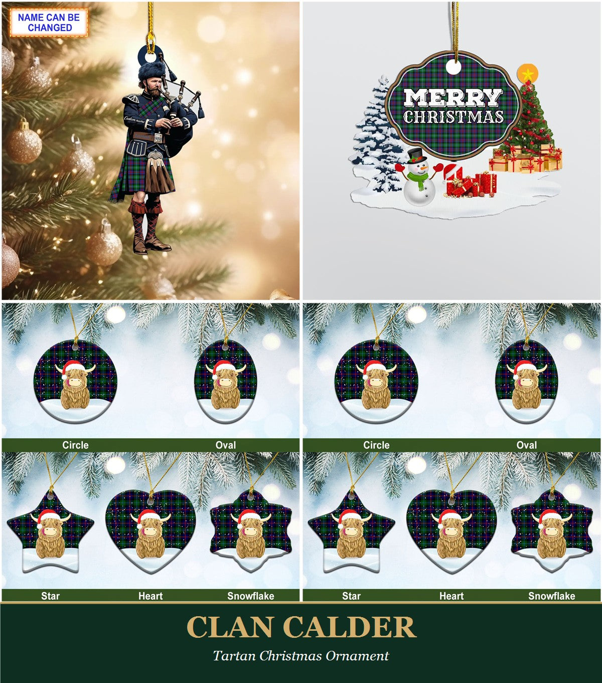 Clan Calder Tartan Christmas Ornament