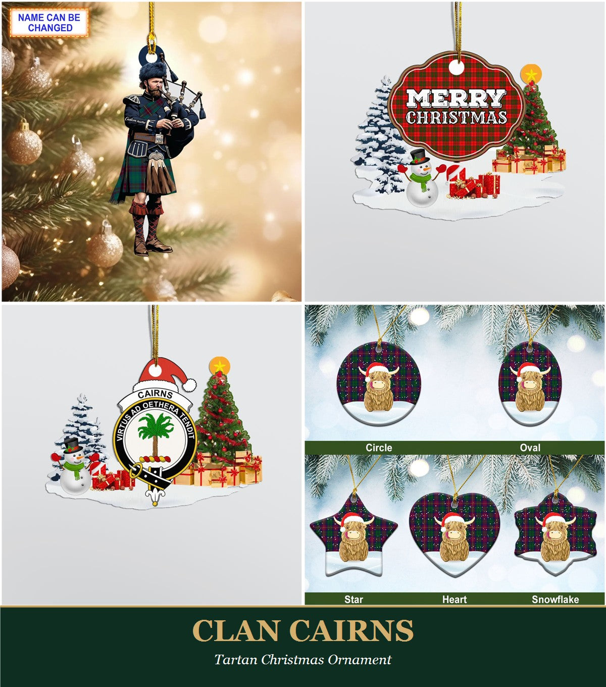 Clan Cairns Tartan Christmas Ornament