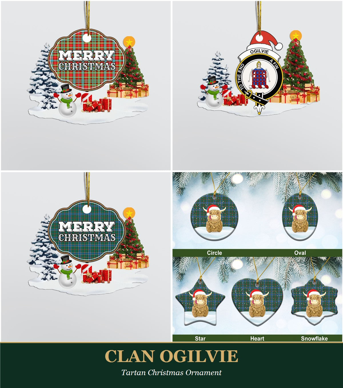 Clan Ogilvie Tartan Christmas Ornament