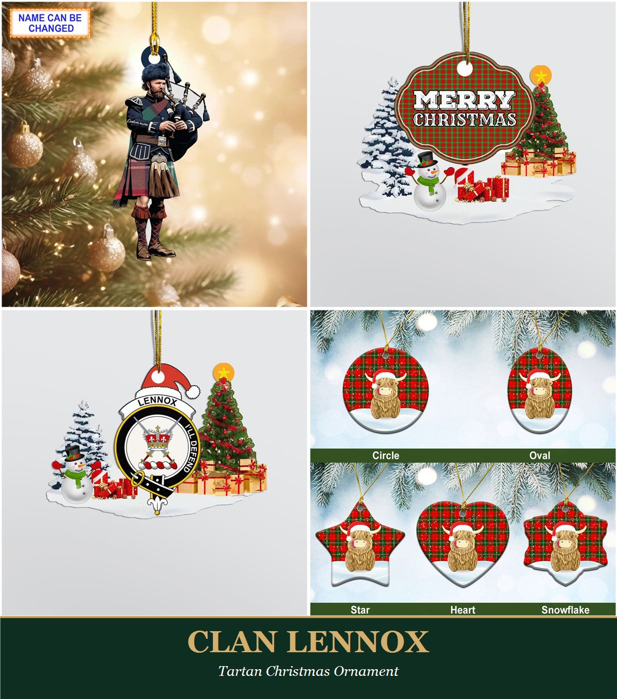 Clan Lennox Tartan Christmas Ornament