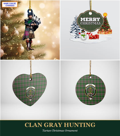 Clan Gray Hunting Tartan Christmas Ornament
