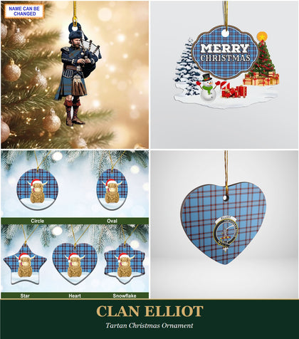 Clan Elliot Tartan Christmas Ornament