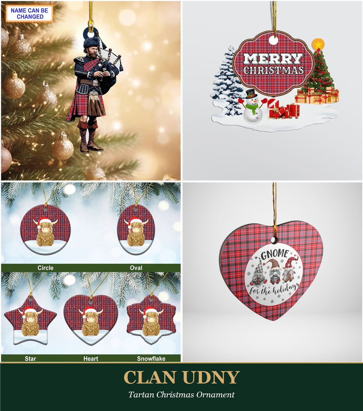 Clan Udny Tartan Christmas Ornament