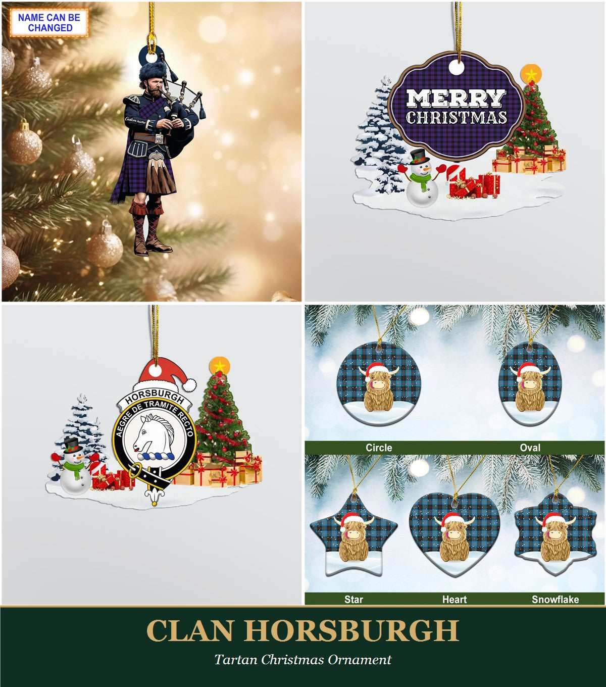 Clan Horsburgh Tartan Christmas Ornament