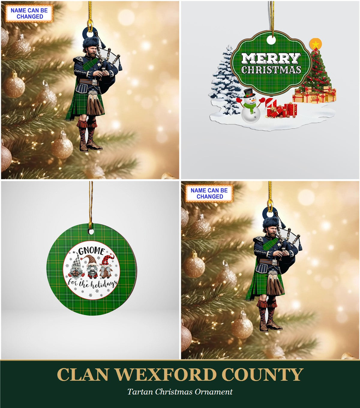 Clan Wexford County Tartan Christmas Ornament