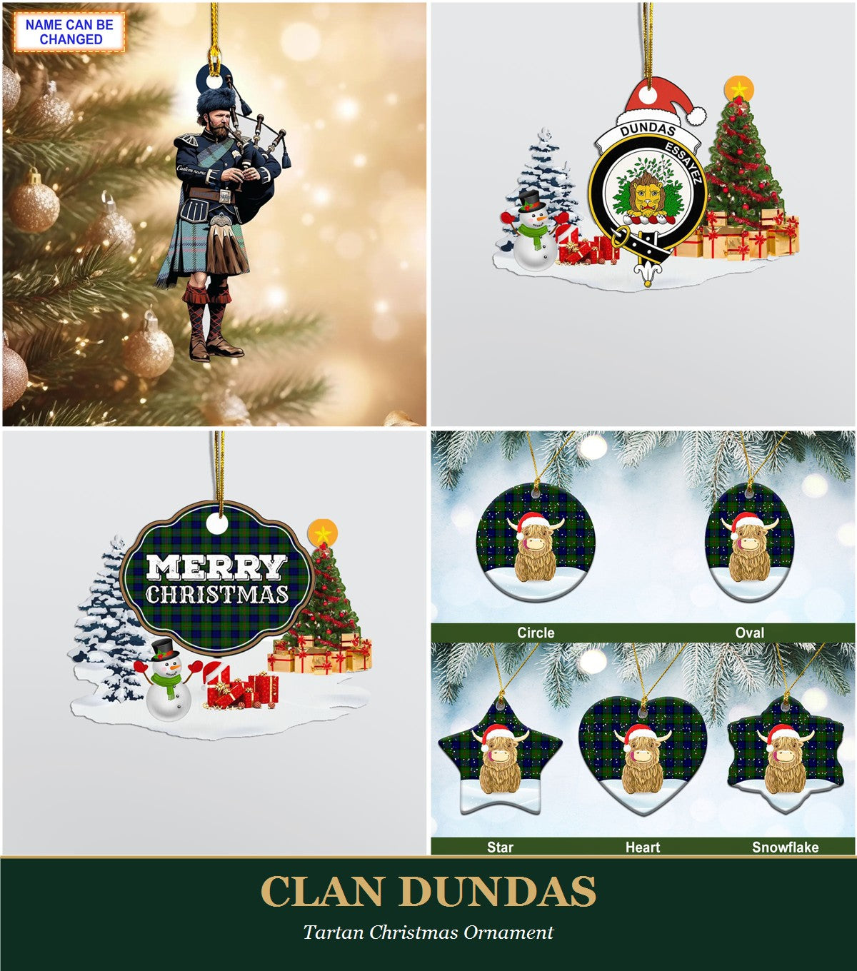 Clan Dundas Tartan Christmas Ornament