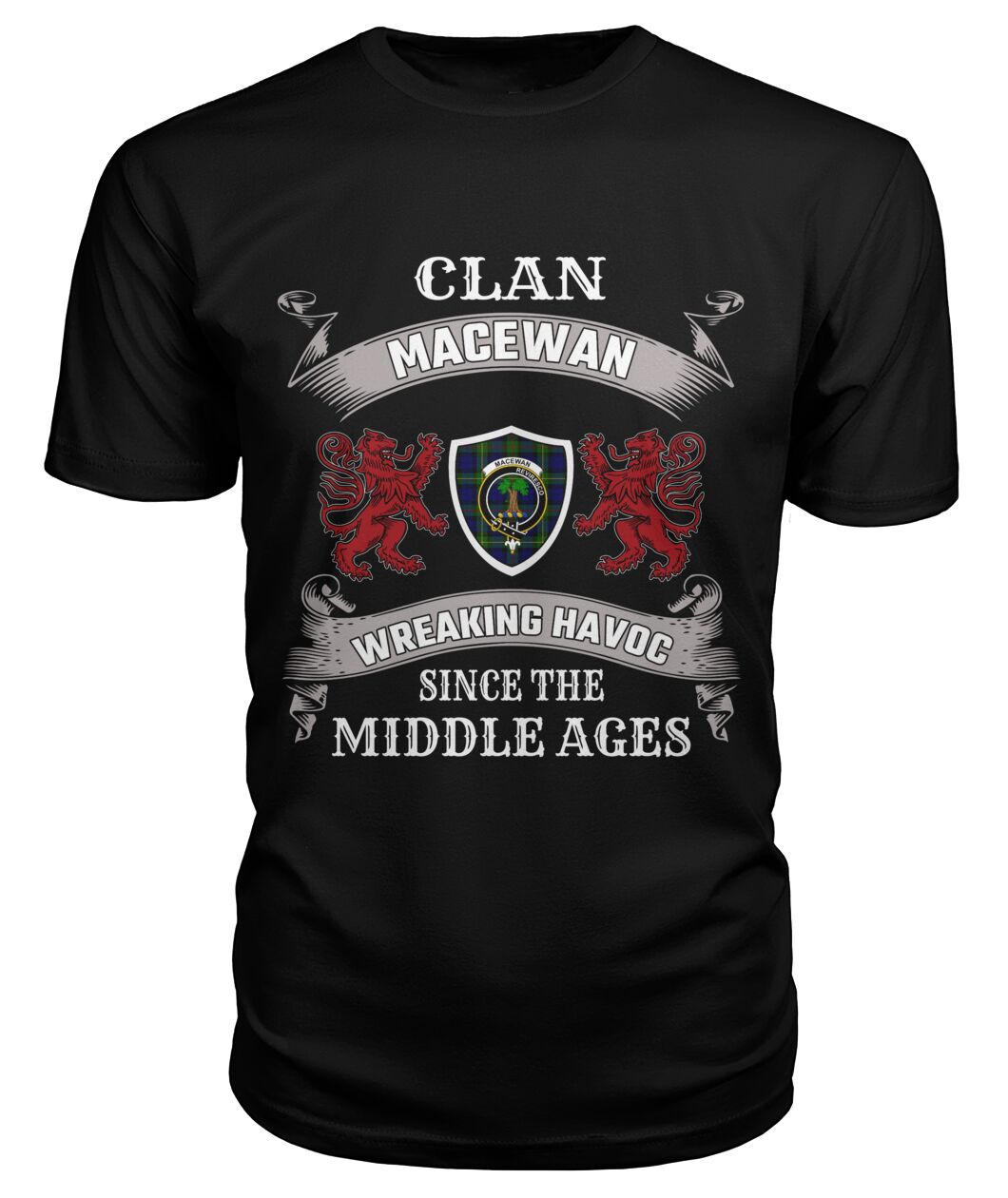 Clan MacEwan Family Tartan 2D T-shirt RI47 MacEwan Tartan Clan Tartan T-Shirt Black S MacEwan Tartan Clan