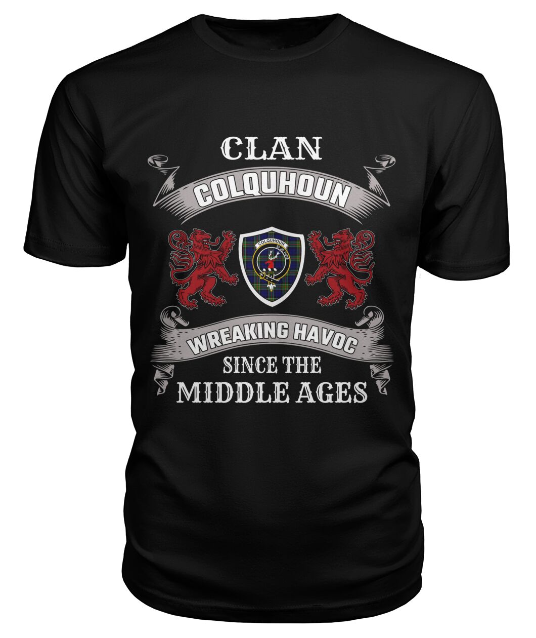 Clan Colquhoun Family Tartan 2D T-shirt VF29 Colquhoun Tartan Clan Tartan T-Shirt Black S Colquhoun Tartan Clan