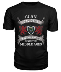 Clan Davidson Family Tartan 2D T-shirt CD16 Davidson Tartan Clan Tartan T-Shirt Black S Davidson Tartan Clan