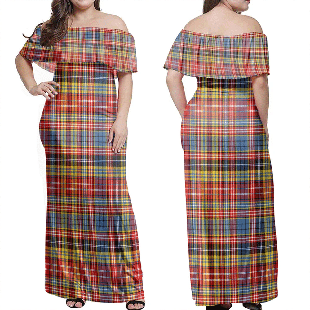 Clan Drummond Of Strathallan Tartan Hawaii Dress BT68 Clan Hall Tartan Hawaii Dress   