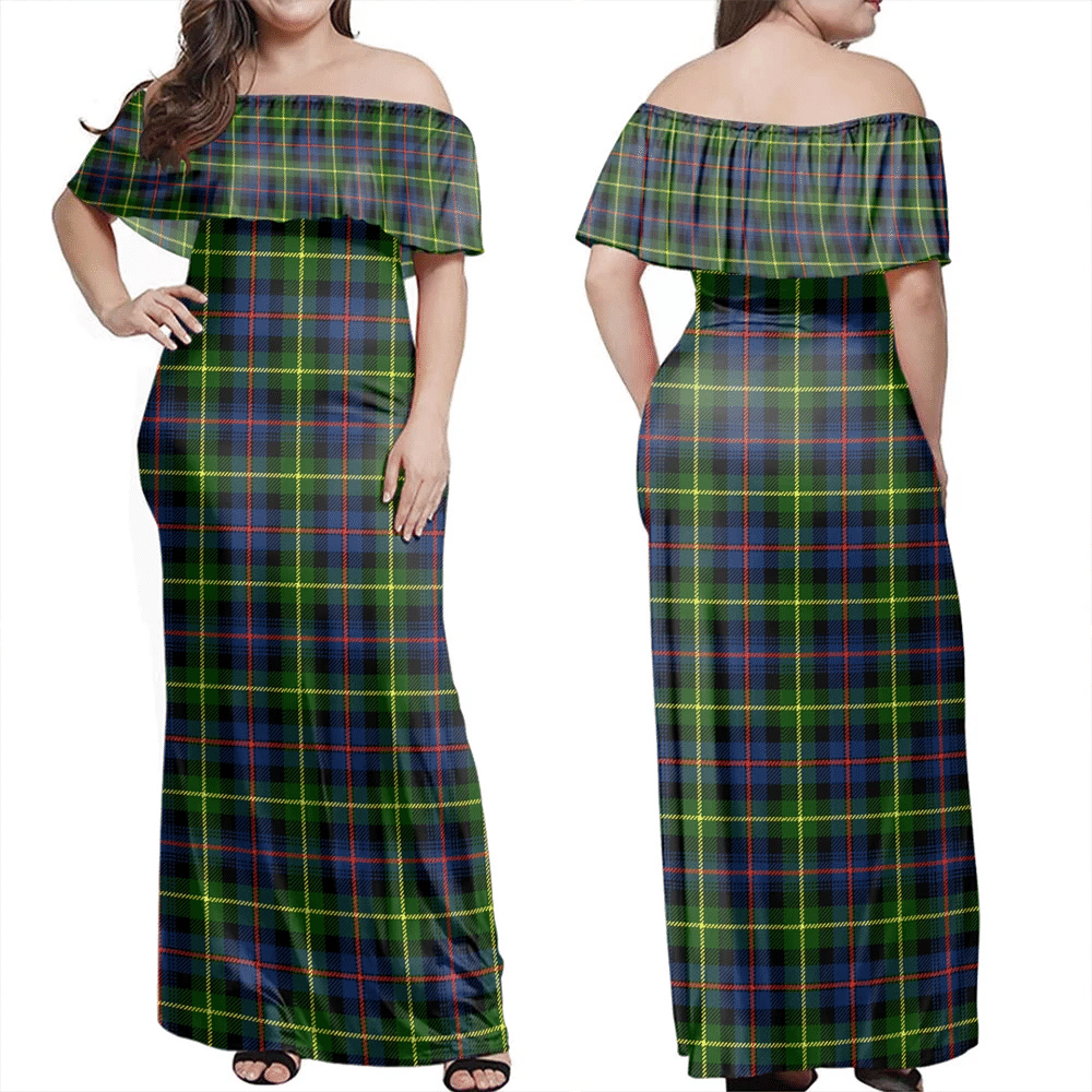 Clan Farquharson Modern Tartan Hawaii Dress EC21 Clan Farquharson Tartan Hawaii Dress   