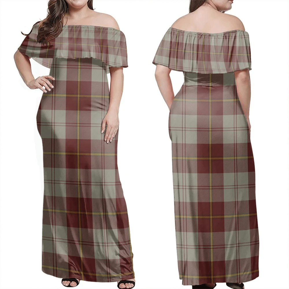 Clan Cunningham Burgundy Dancers Tartan Hawaii Dress DT89 Clan Cunningham Tartan Hawaii Dress   